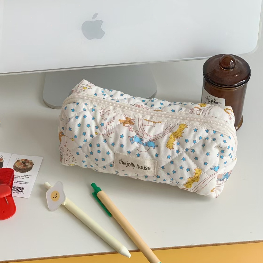 

Cute cartoon polka dot pencil case, student large capacity stationery bag, multifunctional storage bag for women