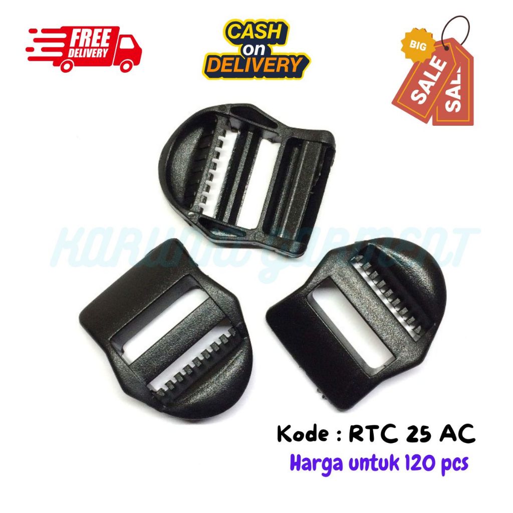 RING TANGGA GESPER TALI WEBBING TAS RANSEL 2.5 CM BUCKLE PLASTIK ASETAL RTC 25 AC PER 120 PCS