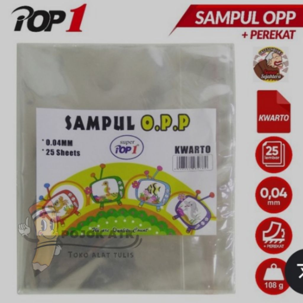 

Sampul Plastik Kwarto merk Super Pop1 isi 25sheets Pack