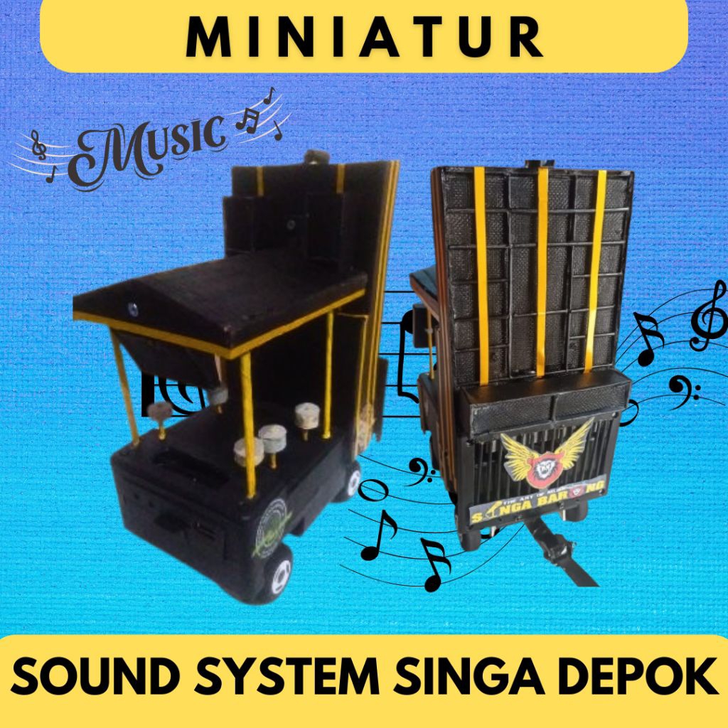 Miniatur Sound system Singa Depok+konek bluetooth