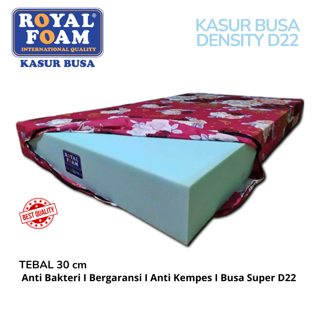 ROYAL FOAM D22 Tebal 20-30 Cm Kasur Busa Super Garansi 15th Cover Katun Anti Luntur