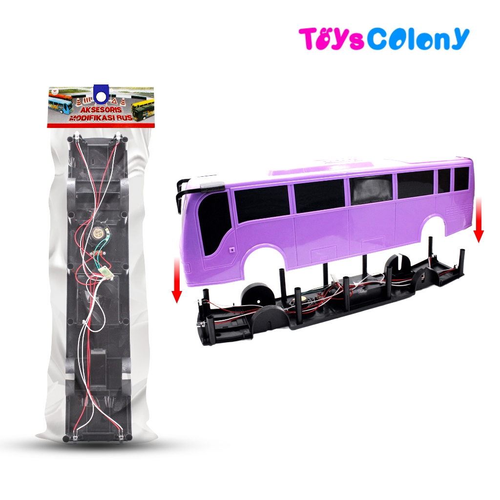Chasis Bus Telolet Nada Piala Dunia/LED  - Aksesoris Modifikasi Mainan Mobil/Miniatur Bus Telolet/Ba