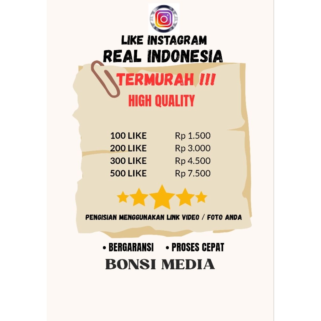 Like Instagram Indonesia Permanen Termurah Terlariss