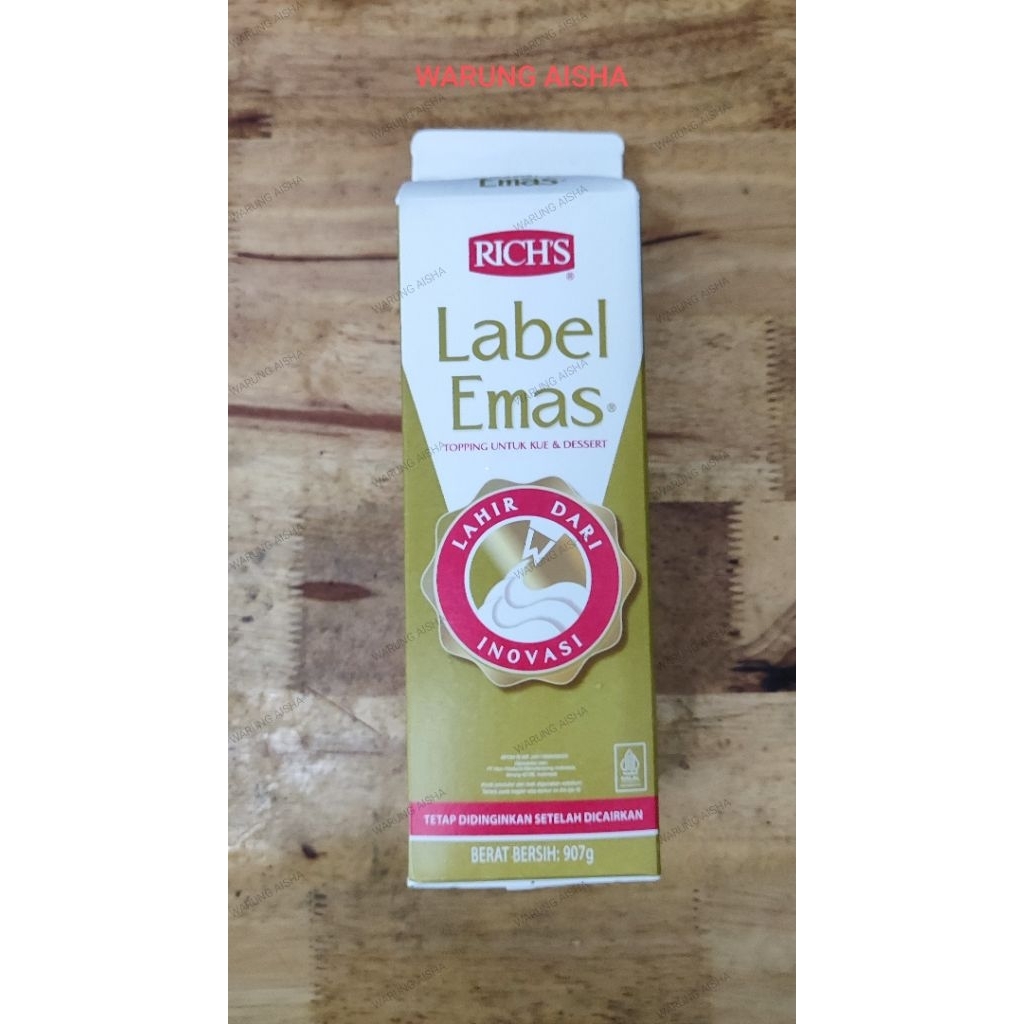 

Rich's Gold Label Whipping Cream Cair 907 gr per dus isi 12 pcs