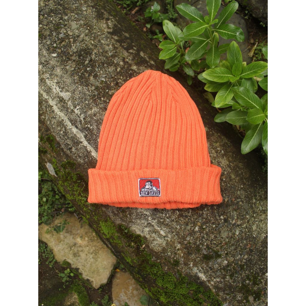beanie hat ben davis orange