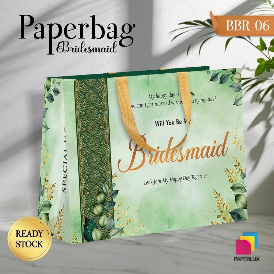 

PAPER BAG BRIDESMAID FULL COLOUR - TAS BRIDESMAID ELEGANT - PAPER BAG BBR 06 READY STOCK