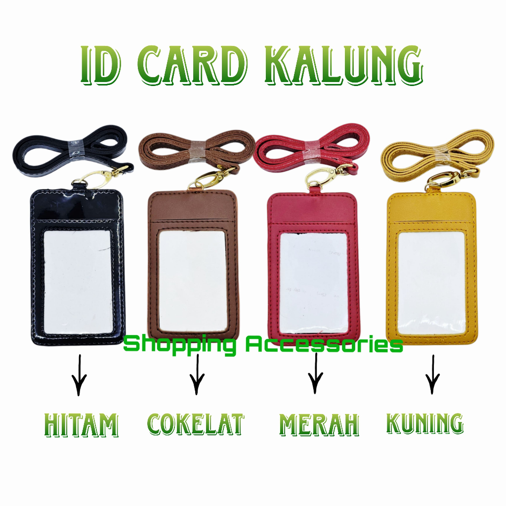 

Id card holder lanyard kulit name tag ID CARD KALUNG