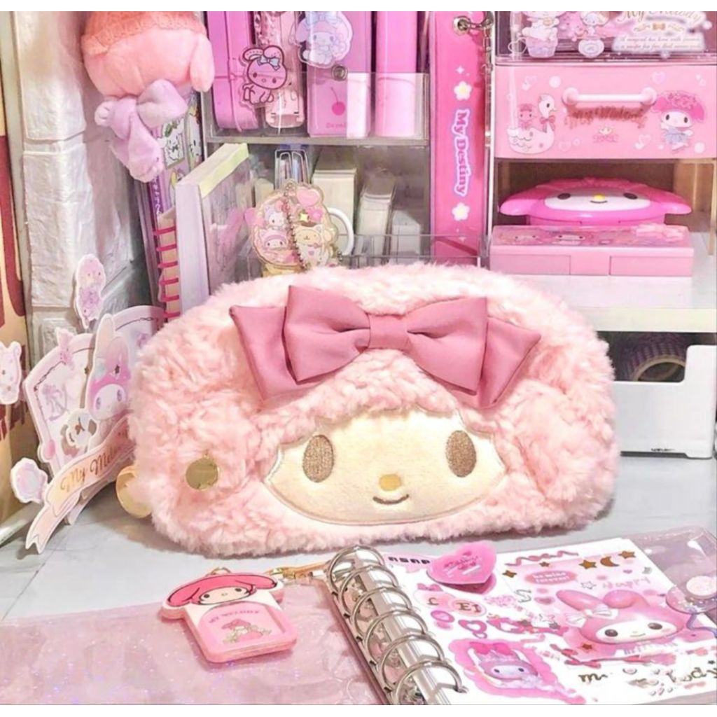 

[NEW] My sweet piano sanrio plush pinky pouch kotak pensil bulu sanrio my melody pinky
