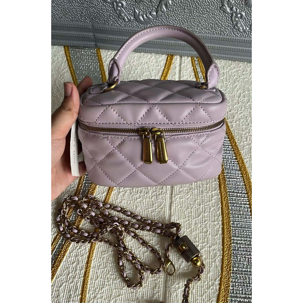 Charles & Keith Phone Bag - Purple (100% Original Store)