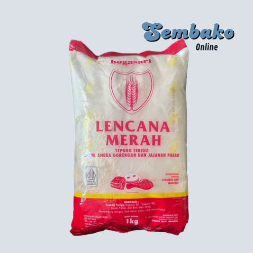 

Tepung terigu LENCANA MERAH 1Kg Bogasari