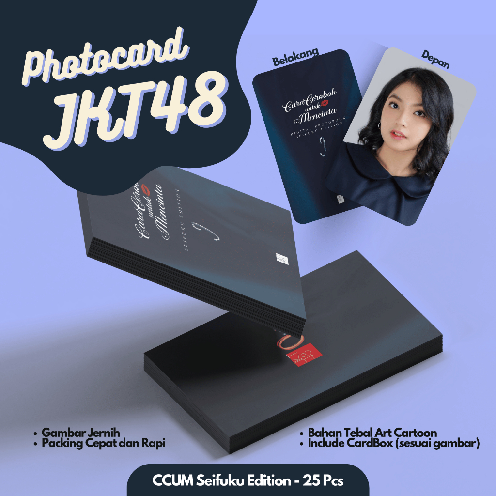 Photocard JKT48 CCUM Seifuku Edition - 25 Pcs PC JKT48 Bahan Tebal Bisa Custom
