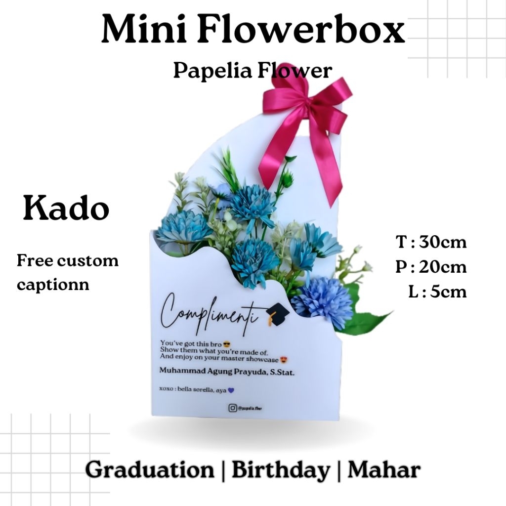 

Mini flowerbox PVC polos putih Gift Graduation, Birthday, Anniversary