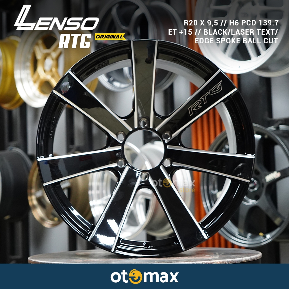 Velg Mobil Lenso RTG Ring 20 Black Laser Text/Edge Spoke Ball Cut