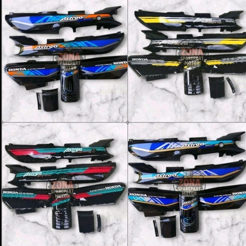 COVER BODI SET HONDA ASTREA GRAND SABIT LEGENDA IMPRESSA BODY BOX AKI PANEL ASTREA GRAND SET STRIPIN