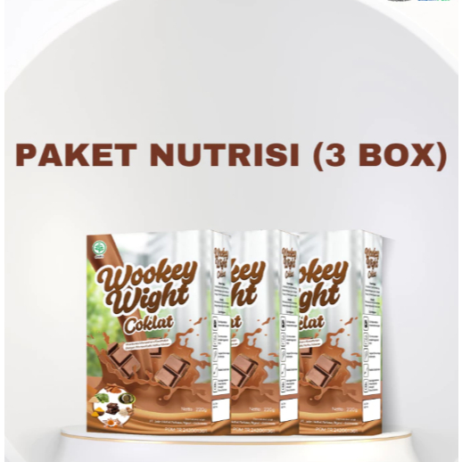 

3 BOX PROMO TERMURAH!!!! Wookey Weight COKLAT Susu Penggemuk Instan Full Nutrisi Sehat 100%