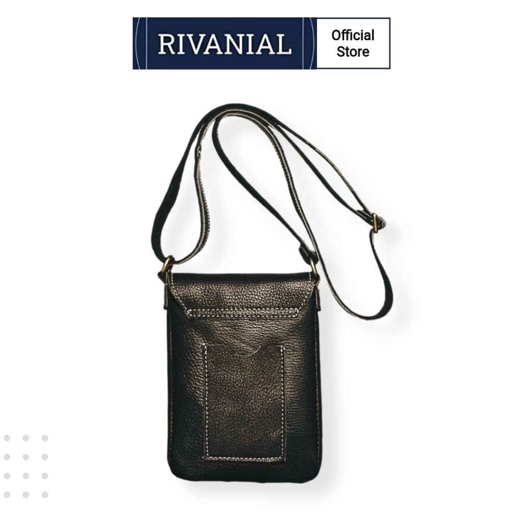 Rivanial [Hot Sale] NEW Tas Selempang HP Pria KEREN Bahan Kulit Asli Premium Leather Garut