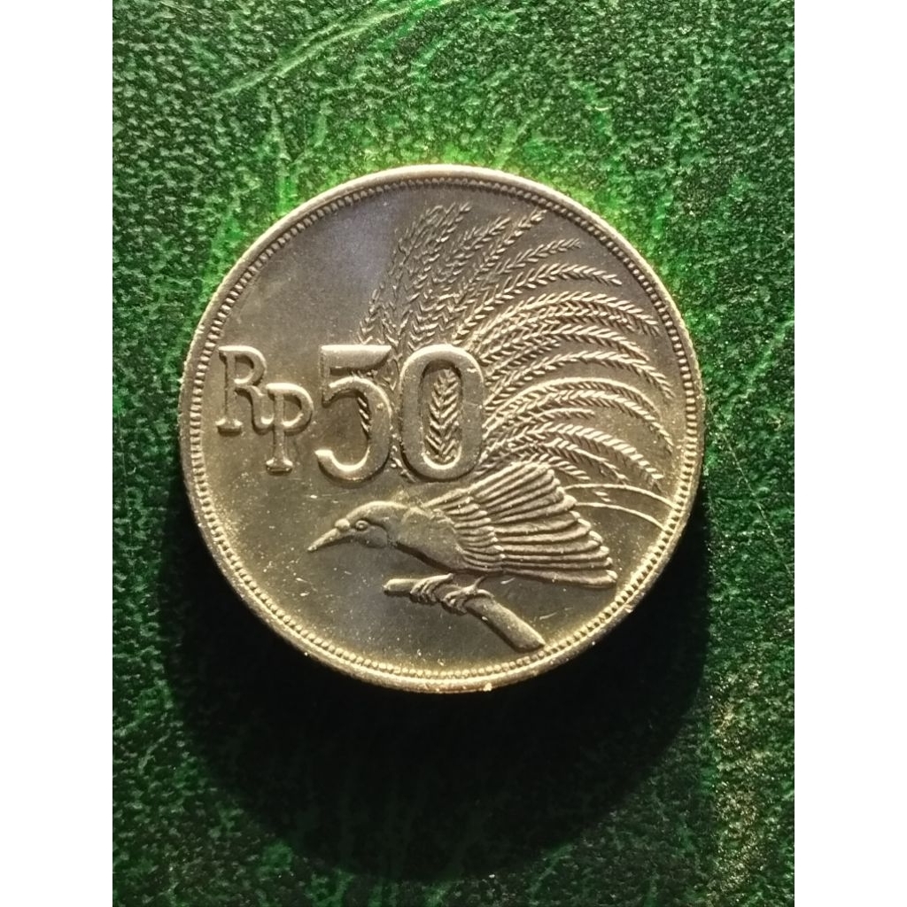 50 rupiah burung thn 1971 asli bagus detail