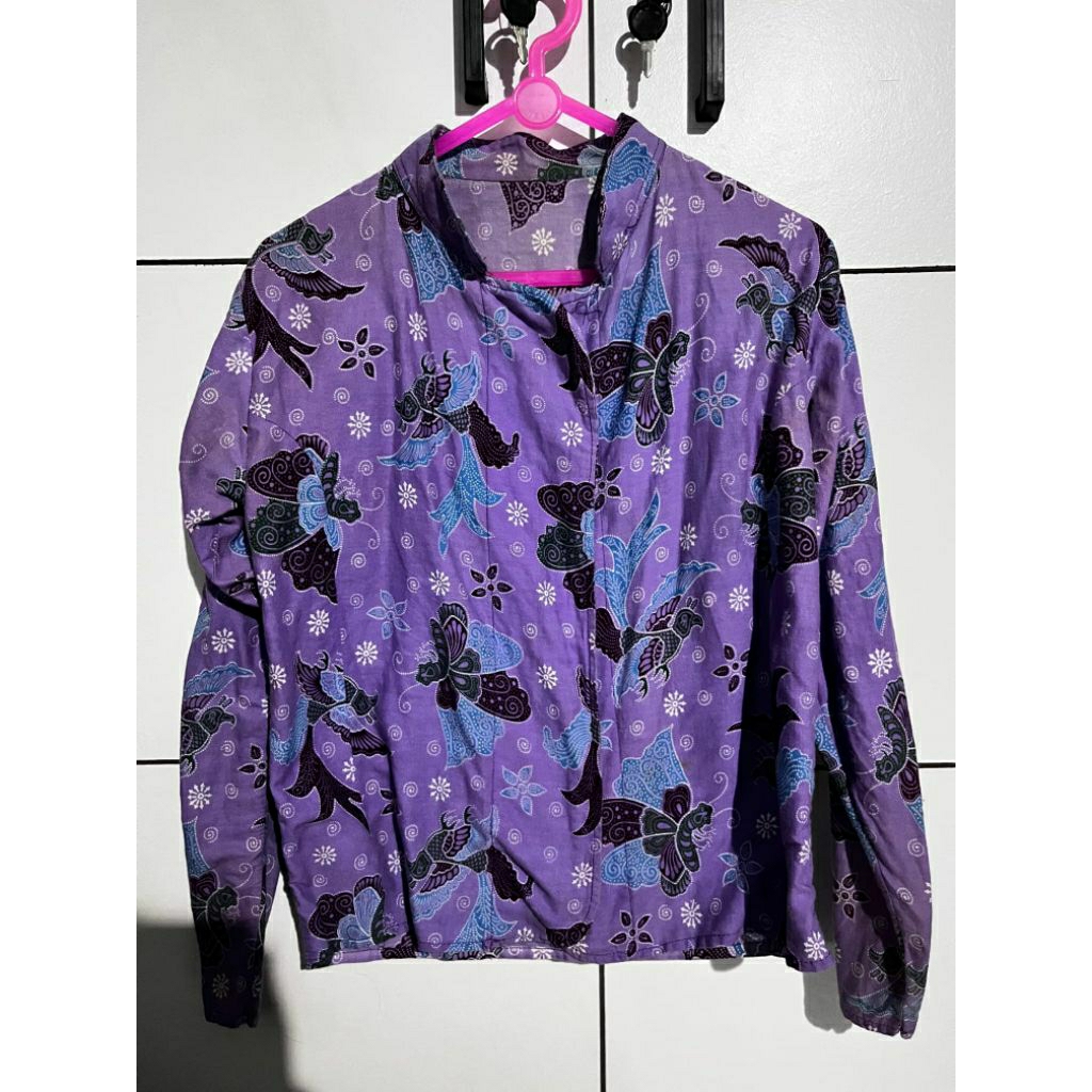 SF Outer batik wanita warna ungu