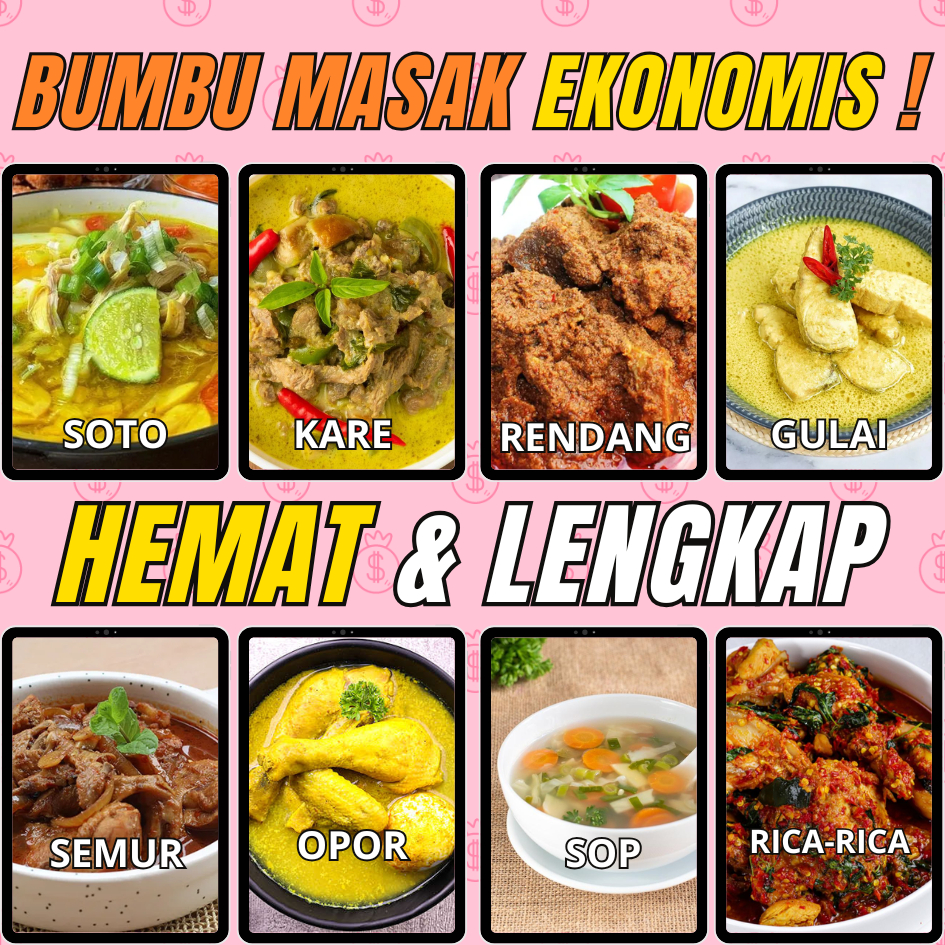 

Bumbu Masak Lengkap Utuh Tinggal Ulek - soto, gulai, rendang, kare, sop,semur, Opor