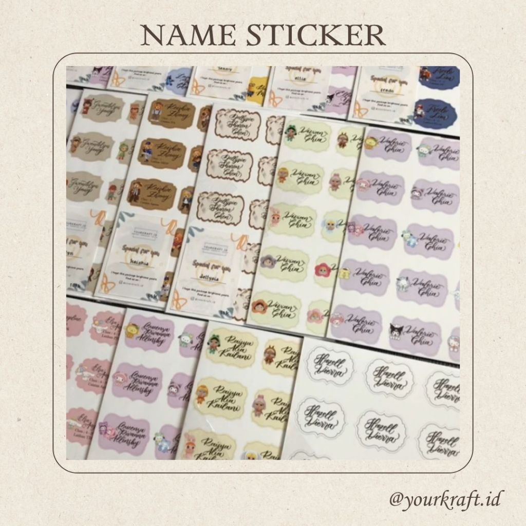 

Stiker Nama Bahan Glossy & Tahan Air