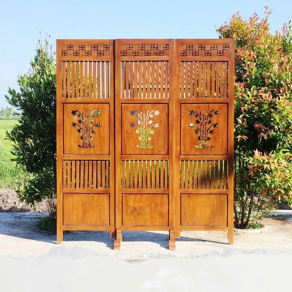 Sketsel penyekat ruangan minimalis modern kayu jati