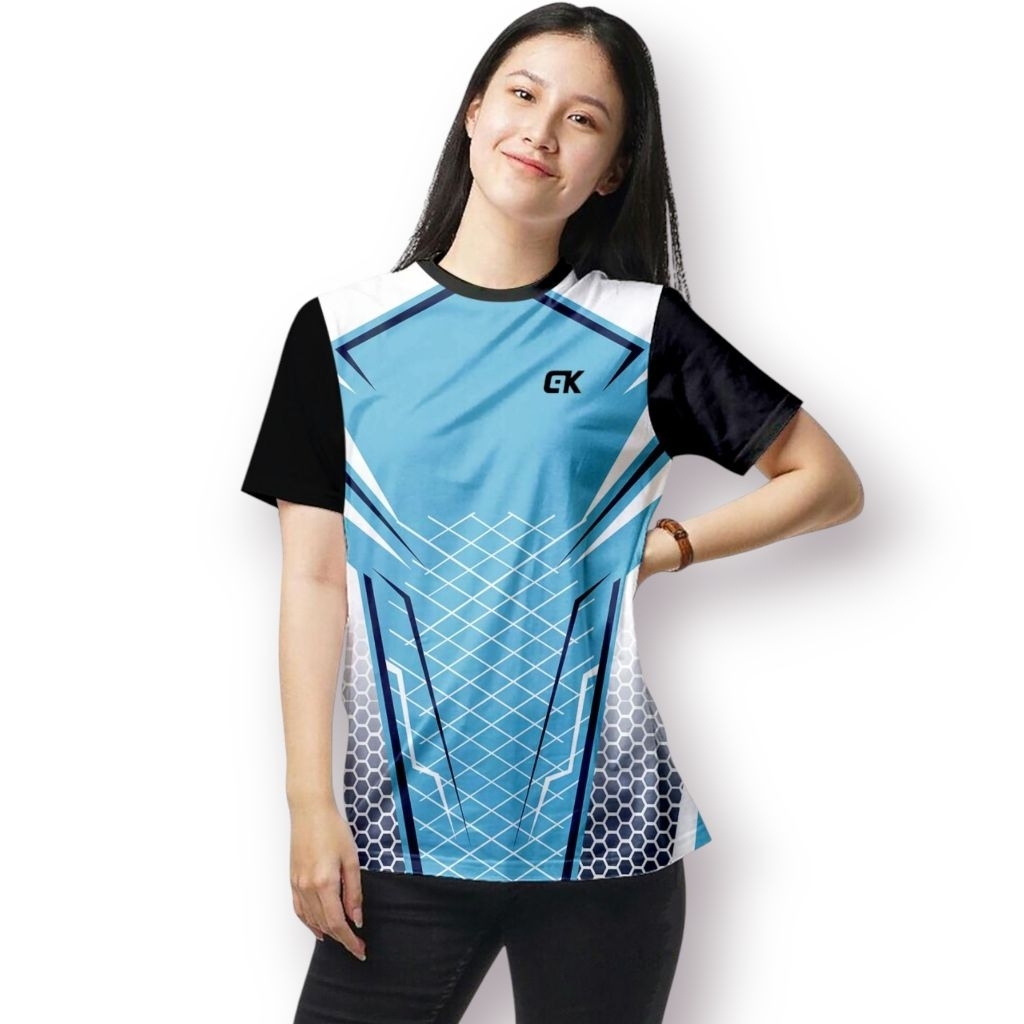 Kaos Olahraga Wanita Full Printing Jersey Voli Cewek Kaos Volly Wanita Baju Bulutangkis Kaos Voli Pr