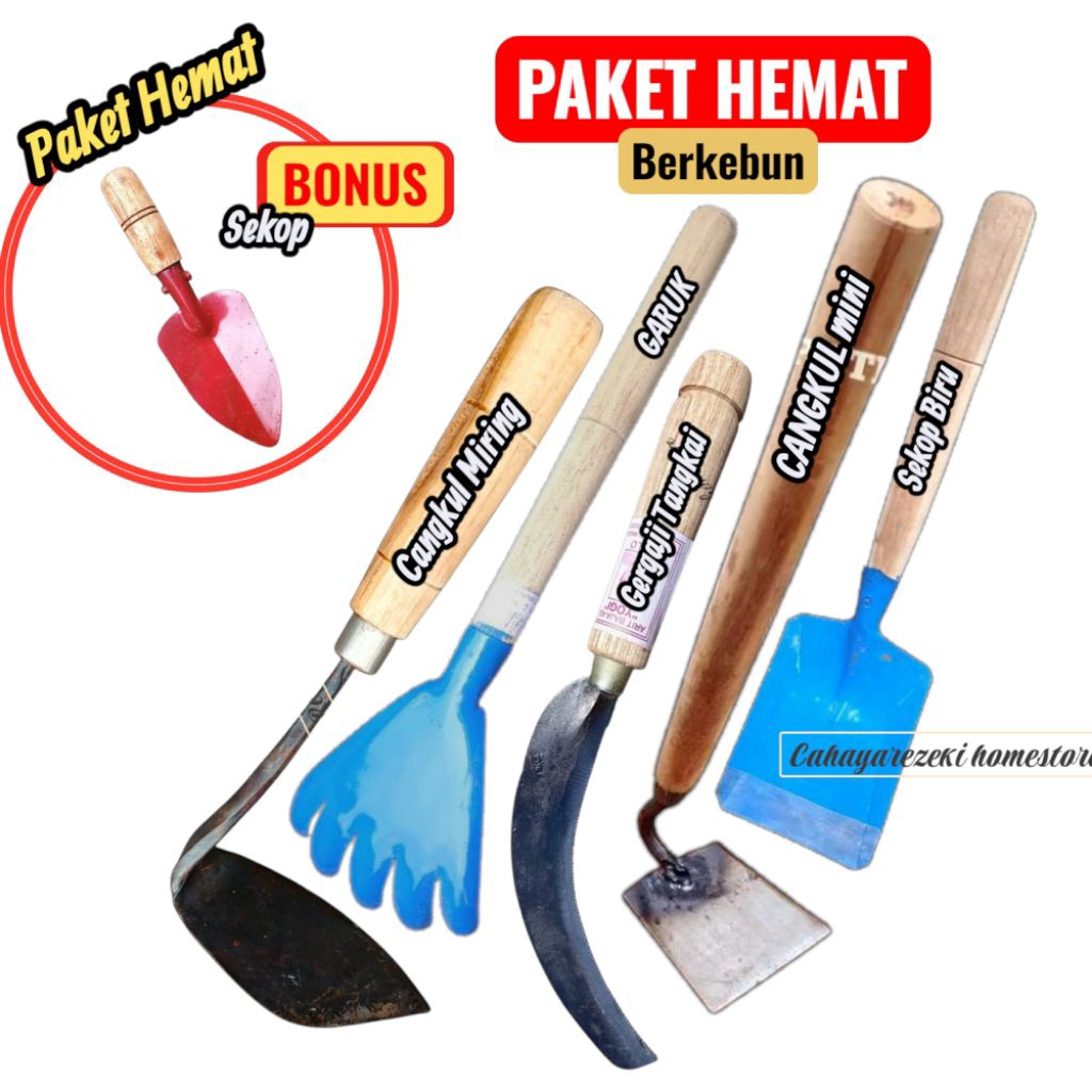 Grosir Alat Set Berkebun Lengkap | Paket Lengkap Komplit Bertaman | Cangkul Rumput Kecil | Sekop Tan