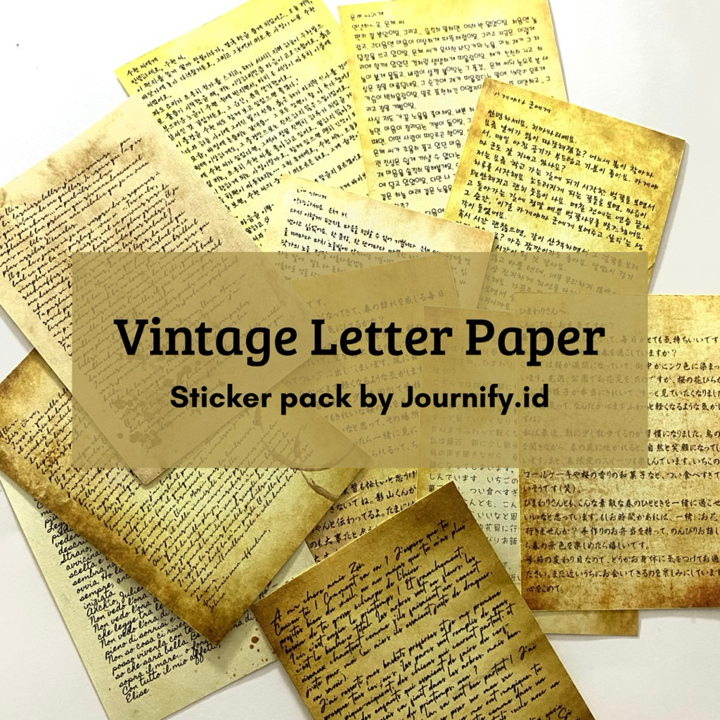 

[Jou] Vintage Letter Paper • Stiker Pack A6