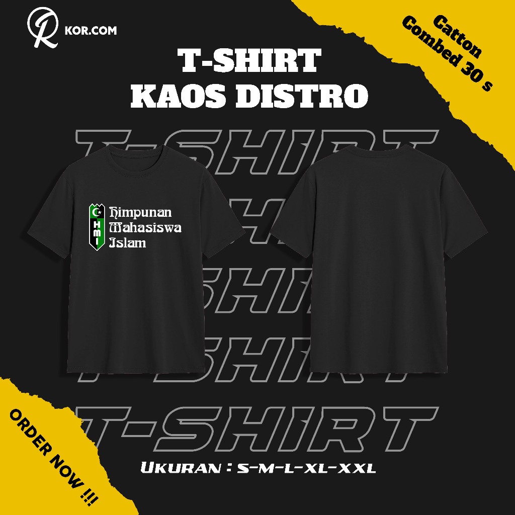 Baju Lengan Pendek Logo HMI Himpunan Mahasiswa Islam Kaos Distro