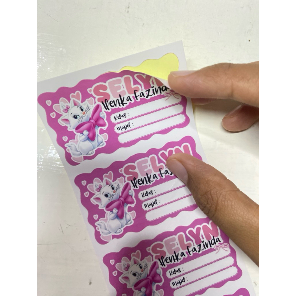 

Sticker Label nama sekolah mermaid marie cat kucing