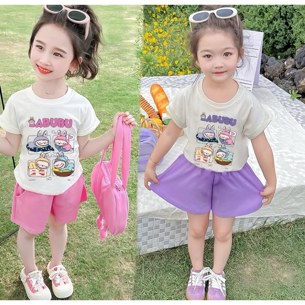 Setelan Baju Anak Perempuan Labubu // Setelan Baju Anak Usia 6 Bulan - 5 Tahun