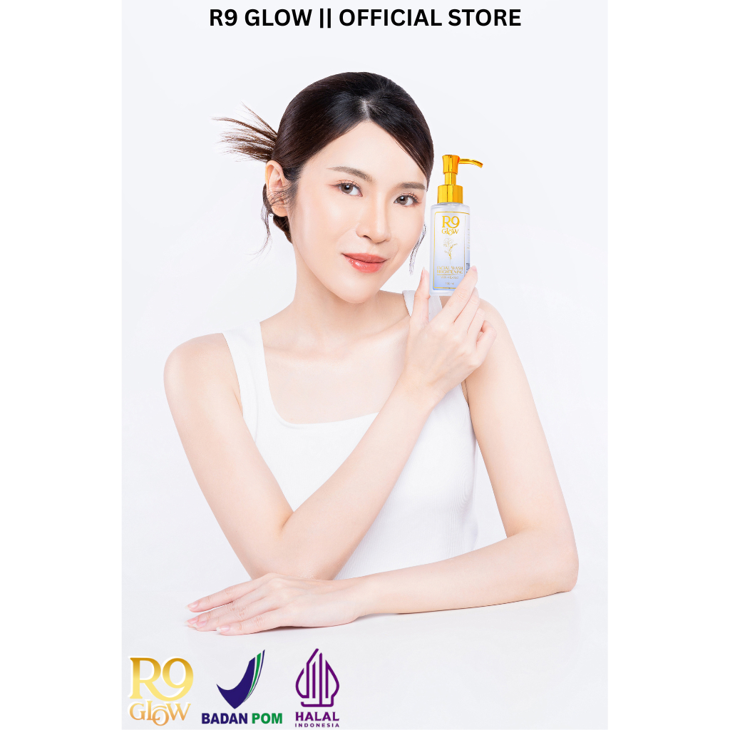 3 PAKET SKINCARE R9 GLOW FACIAL WASH BRIGHTENING WITH 4 EXTRACT