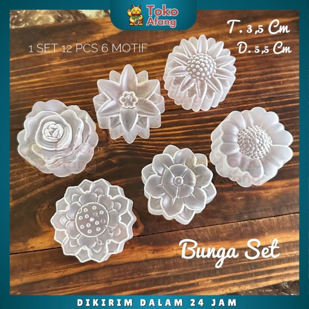 [Isi12] Cetakan Cup Bunga Set Kue 5.5 cm Plastik / Cetakan Bunga Lotus / Cetakan Puding Plastik  / C