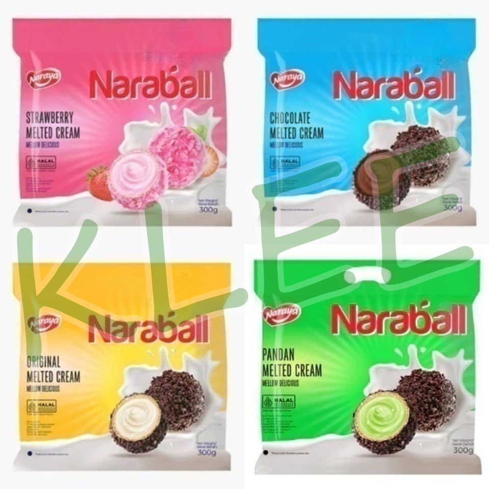 

Naraya NARABALL Biscuit Wafer Ball Original Chocolate Strawberry Pandan Melted Cream - Wafer Salut Cookies Mellow Delicious Rasa Original Cokelat Vanilla Stroberi Pandan - Biskuit Wafer Salut Kukis isi Krim 300g