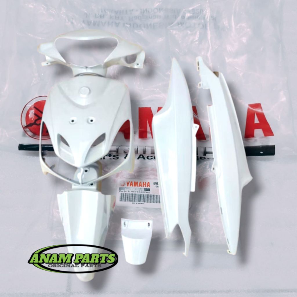 COVER BODY PAKET FULL SET BODY HALUS MIO SMILE PUTIH ORIGINAL YAMAHA YGP