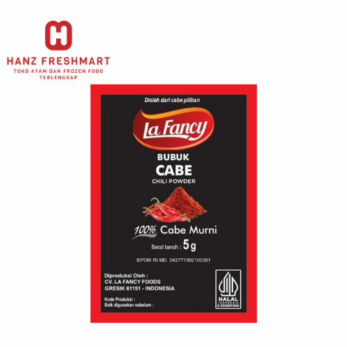 

La Fancy Foods Cabe Bubuk 100% Murni 5 gr - Hanz Freshmart