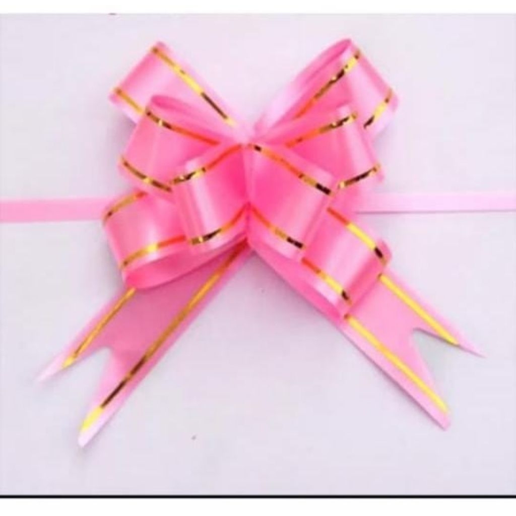 

pita tarik /pita serut/pita jepang /pita kado list emas ukuran 45 cm isi 10 pcs per plastik