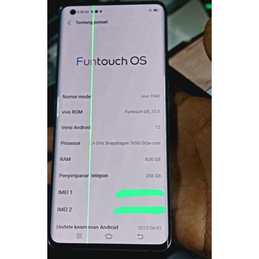 Lcd Vivo X50 Pro Minus Garis Original 100%