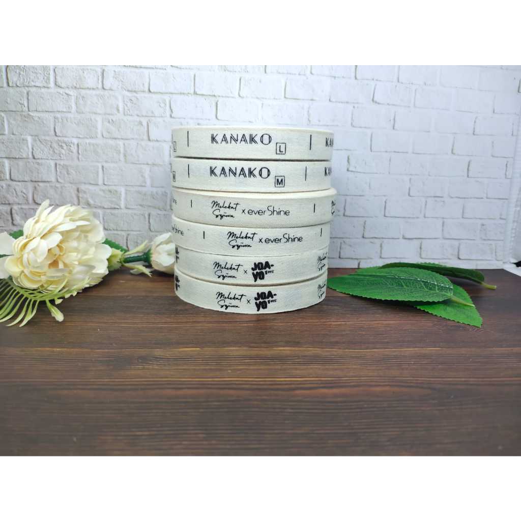 

label baju /label hijab bahan katun premium isi 300 pics 1 rol 15 m,baju,hijab