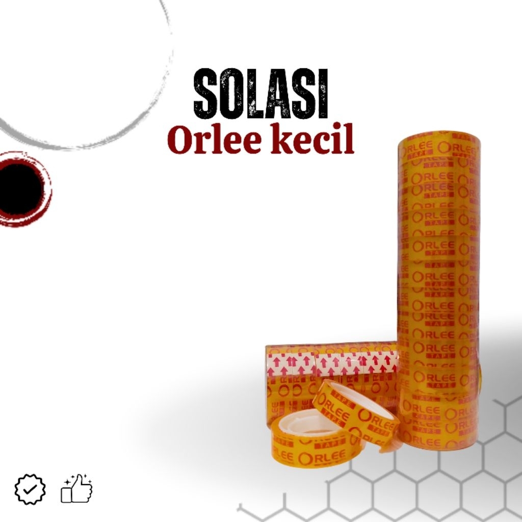 

(1 slop=isi 12 pcs) Solasi orlee kecil - Selotip kecil murah
