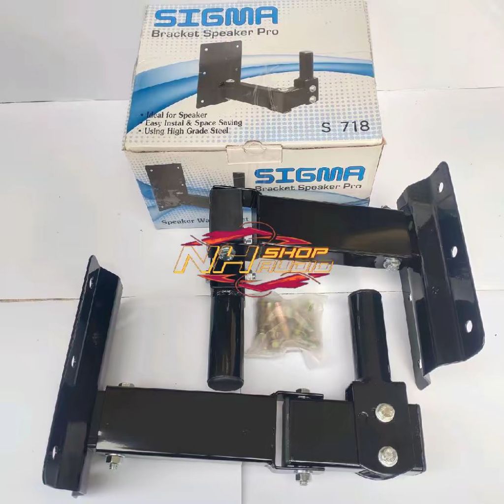 Bracket Speaker Dinding SIGMA S 718 Wall Braket Speaker 1 Set Sepasang 2 Buah Stand Dudukan Speaker 
