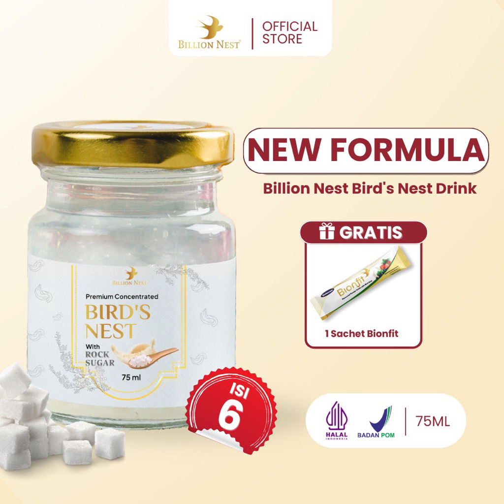 

[NEW FORMULA] BILLION NEST - Minuman Sarang Burung Walet - Rock Sugar Pandan
