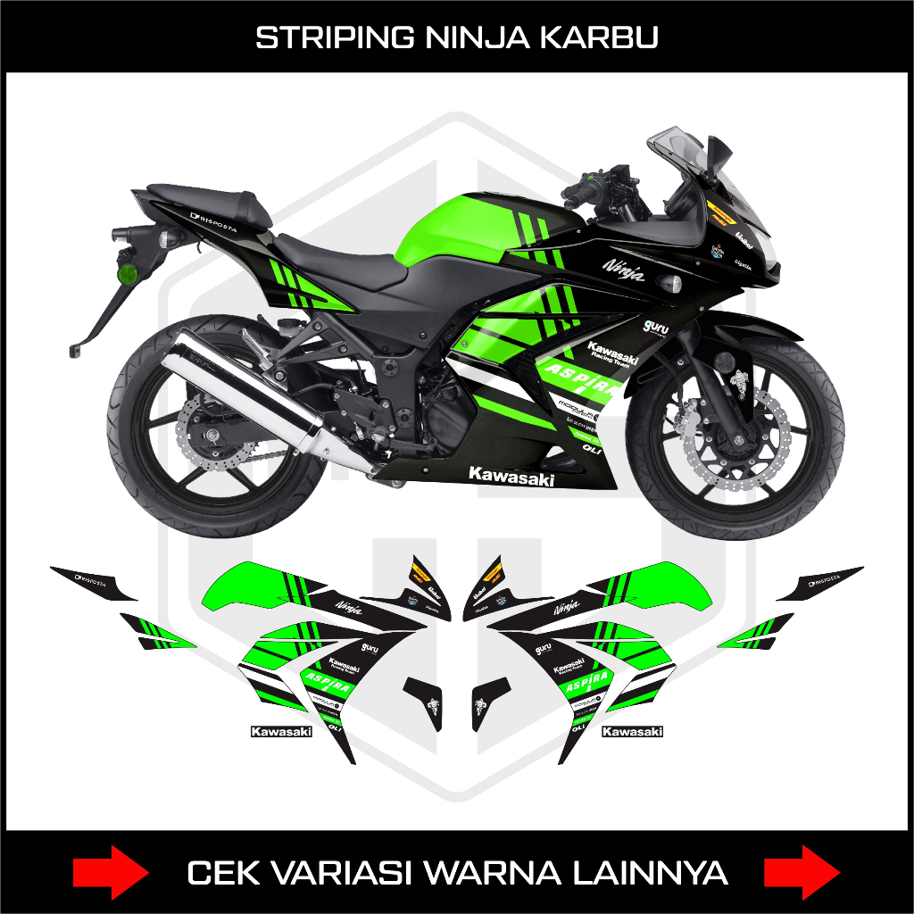 STRIPING STIKER NINJA KARBU 250 / DECAL VARIASI KAWASAKI NINJA 250 KARBU