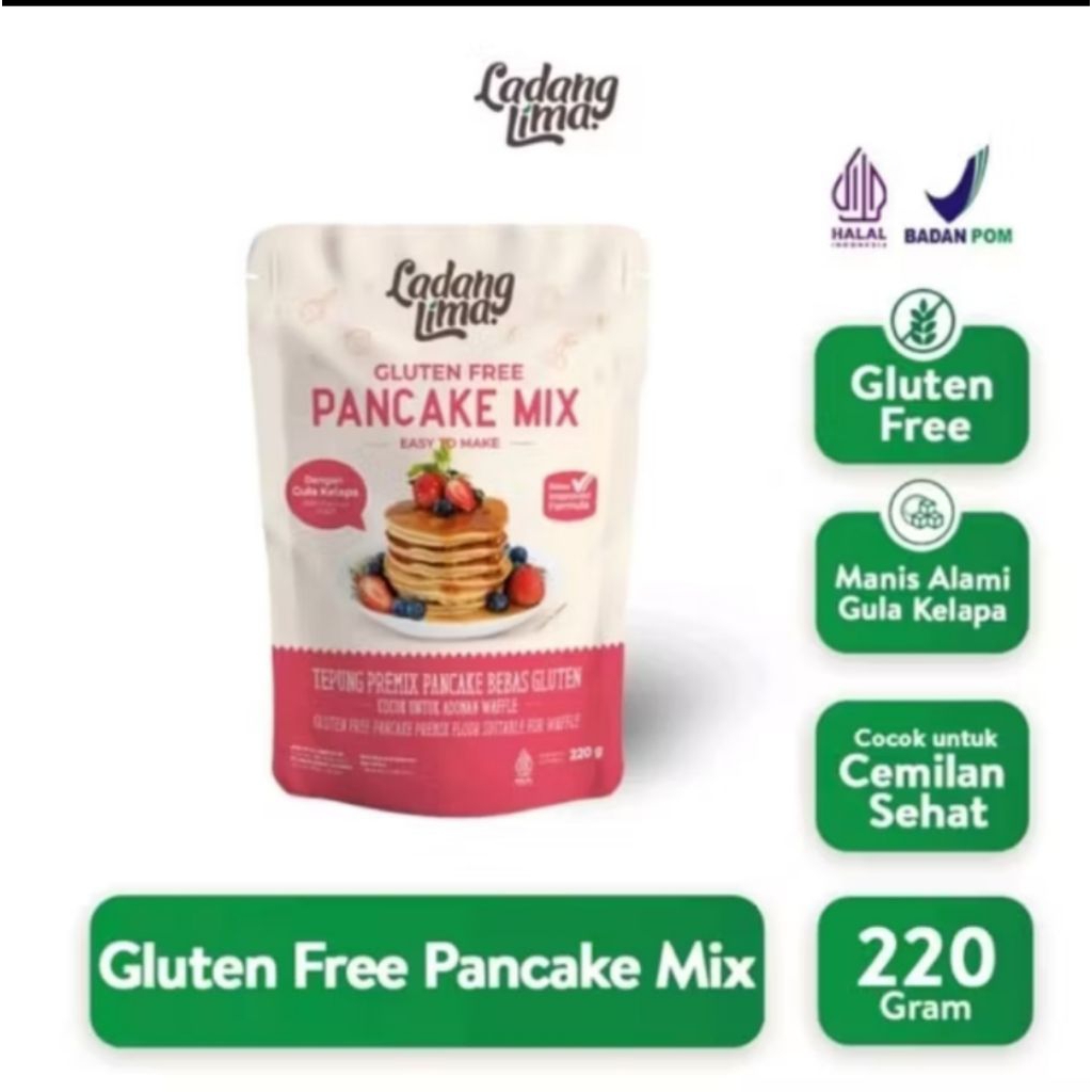 

LADANG LIMA Gluten free pancake mix 220gr~ tepung premix pancake bebas gluten