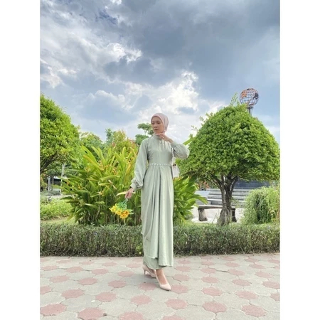 HARGA MIRING Adora Dress Maxmara Muslim Premium Maxy Gamis Bridesmaid Promnight Material Full Satin 