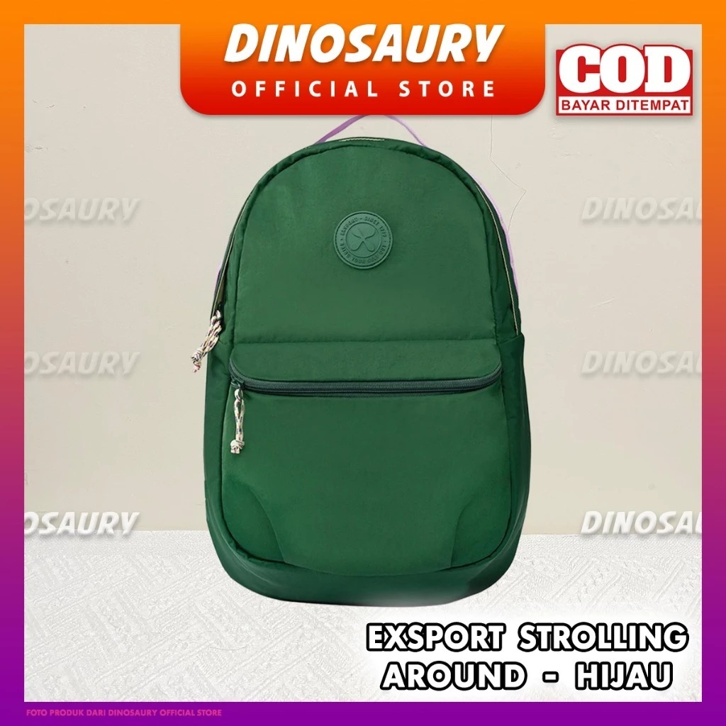 Tas Ransel Exsport Strolling Around - Hijau Army - ORIGINAL Bag Export Eksport Wanita Pria Anak Cewe
