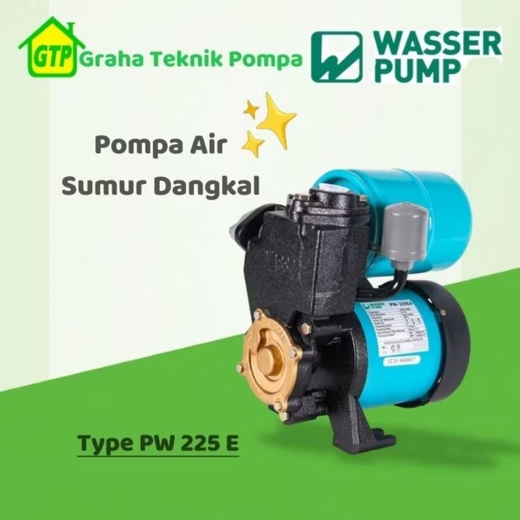 Wasser PW 225 E Pompa Air Sumur Dangkal