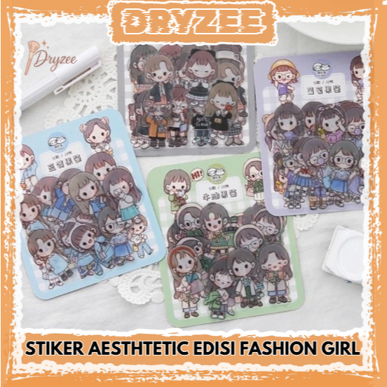 

Stiker Aesthetic DIY Design Karakter Fashion Girl 1 Pack TLD07