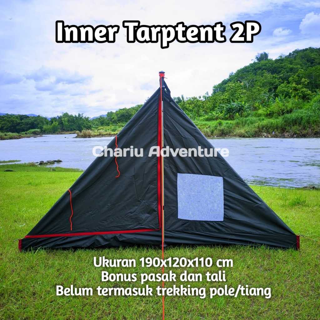 Inner Tarptent 2P Kapasitas 2 Orang / Inner Tenda Camping Tarptent Pyramid