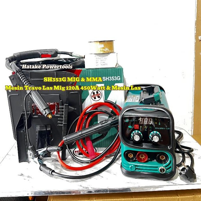 SH353G MESIN LAS MIG 450WATT 120A MAILTANK SH353G Mesin Las Mig 120 Gas CO2 FluxCore Gasless MIGi 12